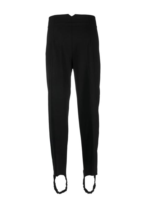 Pantaloni a vita alta con staffe  in nero - donna GIUSEPPE DI MORABITO | FW23085PA22910